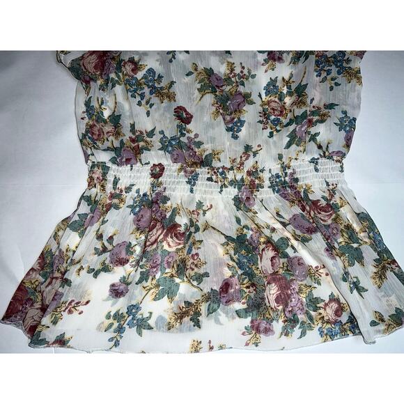 POETRY Floral Blouse Womens Size XL Multicolored Layered Ruffle Smocked Shirt. - Picture 16 of 16